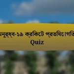 অনূর্ধ্ব-১৯ ক্রিকেট প্রতিযোগিতা Quiz